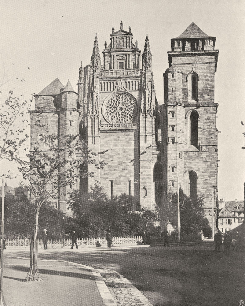 AVEYRON. Rodez- Cathédrale 1903 old antique vintage print picture